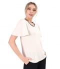 Bluza eleganta din jerse elastic melanj cu maneci ample