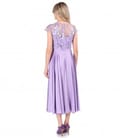 Rochie midi de ocazie din saten cu corsaj de dantela cu paiete