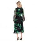 Rochie midi din voal imprimat digital cu motive florale