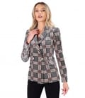 Sacou elegant din catifea elastica in carouri