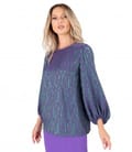 Bluza din stofa elastica cu viscoza imprimata cu motive geometrice