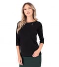 Bluza din jerse elastic cu maneci 3/4