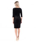 Rochie din catifea elastica neagra cu picouri aurii