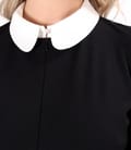 Rochie office din jerse elastic gros cu guler alb