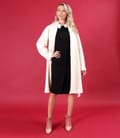 Rochie office din jerse elastic gros cu guler alb