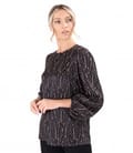 Bluza din stofa elastica cu viscoza imprimata cu motive geometrice