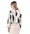 Bluza eleganta din satin de viscoza imprimata cu motive geometrice