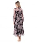 Rochie midi din voal fin imprimat digital cu motive paisley