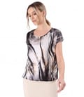 Bluza eleganta din satin imprimat digital cu motive florale