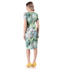 Rochie conica din bumbac elastic imprimat digital