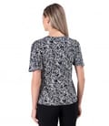 Bluza din jerse elastic cu maneci ample si cu banda decorativa