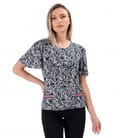 Bluza din jerse elastic cu maneci ample si cu banda decorativa