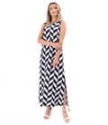 Rochie lunga din viscoza cu in cu slit pe lateral