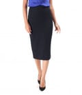 Fusta creion midi din stofa elastica cu viscoza