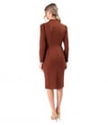 Rochie office din stofa elastica cu maneci lungi