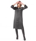 Rochie midi lejera din satin de viscoza imprimata cu motive geometrice