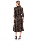 Rochie midi din jacquard satinat de viscoza imprimata cu motive geometrice
