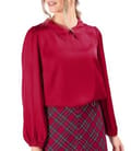 Bluza cu maneci lungi din satin de viscoza
