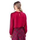Bluza cu maneci lungi din satin de viscoza