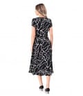 Rochie midi eleganta din viscoza imprimata cu motive geometrice