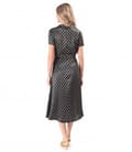 Rochie midi din satin de viscoza imprimata cu motive geometrice