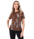 Bluza din jerse elastic cu animal print