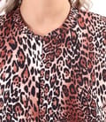 Sacou din stofa tip crep cu animal print