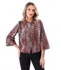 Sacou din stofa tip crep cu animal print