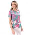 Bluza din jerse elastic de viscoza imprimat cu motive florale