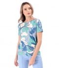 Bluza din jerse elastic de viscoza imprimat cu motive florale
