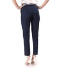 Pantaloni din bumbac elastic cu banda elastica decorativa