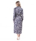 Rochie lunga tip camasa din satin de viscoza imprimata