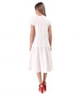 Rochie midi cu volane din viscoza usor creponata