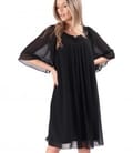 Rochie de ocazie din voal uni cu maneci evazate