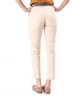 Pantaloni din bumbac elastic cu banda elastica decorativa