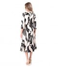 Rochie midi din satin de viscoza imprimata cu motive geometrice
