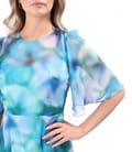 Rochie midi din voal fin imprimat cu motive florale
