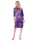 Rochie lejera din satin de viscoza imprimata cu motive paisley