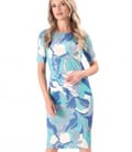 Rochie din jerse elastic imprimat cu motive florale