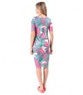 Rochie din jerse elastic imprimat cu motive florale