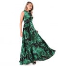 Rochie lunga din matase naturala imprimata cu motive paisley