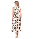 Rochie midi din matase naturala imprimat cu motive geometrice
