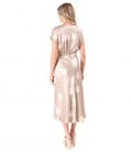 Rochie midi din satin de viscoza imprimata cu buline