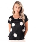 Bluza lejera din viscoza satinata imprimata cu buline