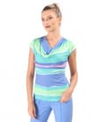 Bluza din jerse elastic imprimat digital cu dungi