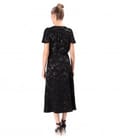 Rochie de seara midi din viscoza cu fir metalic