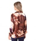 Bluza lejera din viscoza satinata imprimat cu flori supradimensionate