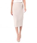 Fusta creion midi din stofa elastica cu viscoza