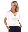 Bluza eleganta pe bie din saten de viscoza