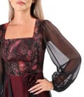 Rochie de seara midi cu bust din brocard cu fir metalic